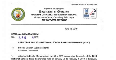 nspc 2019 results|RB 01, s. 2019 – 2019 NATIONAL SCHOOLS PRESS .